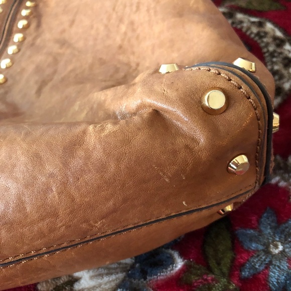 Michael Kors Uptown Astor Large Leather Studded Shoulder Bag - Tan - Picture 15 of 15